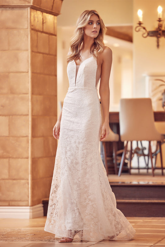 Fitted Embroidered Lace with Stone Accents