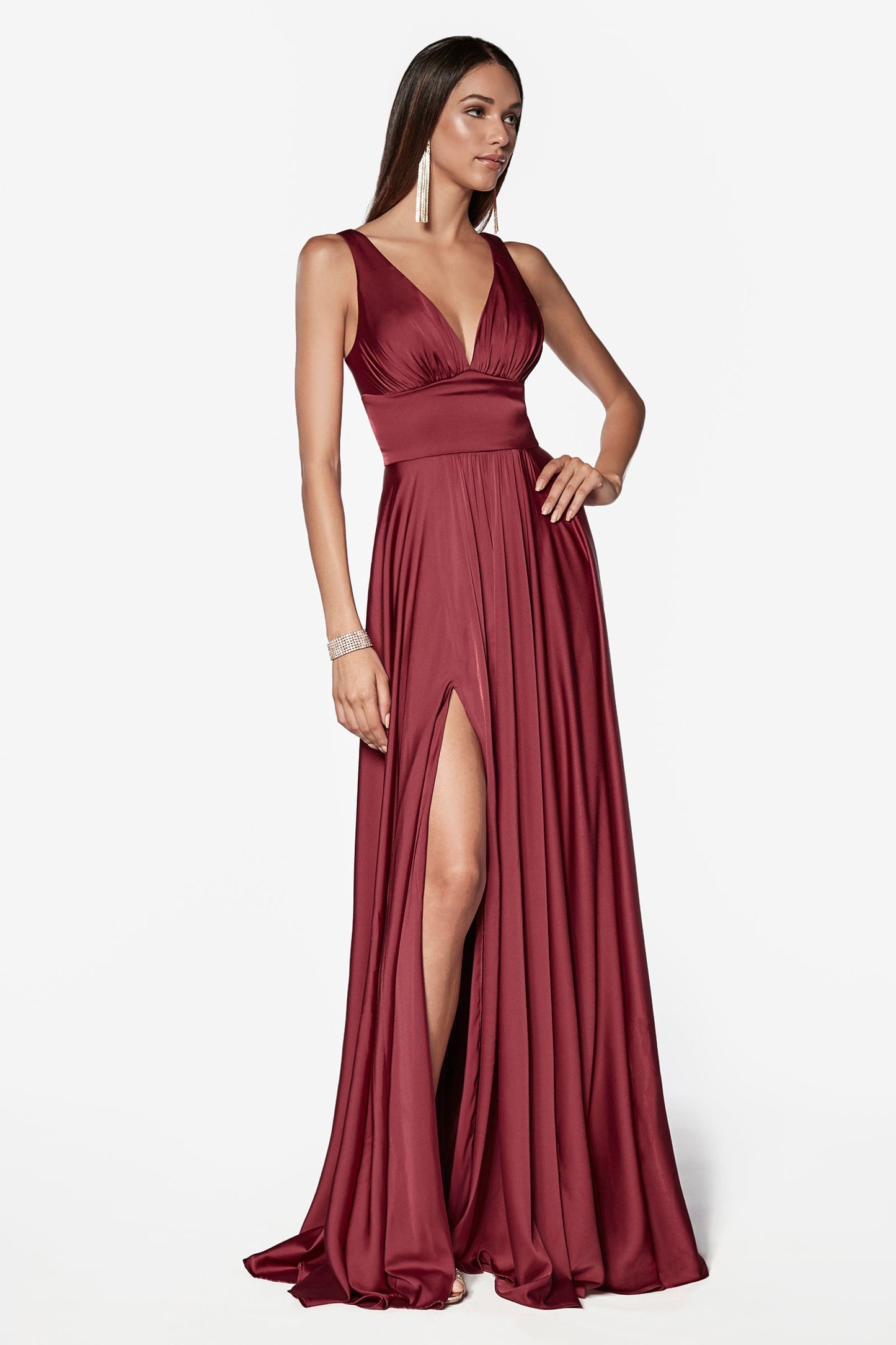 Satin Sleeveless A-line Bridesmaid Dress