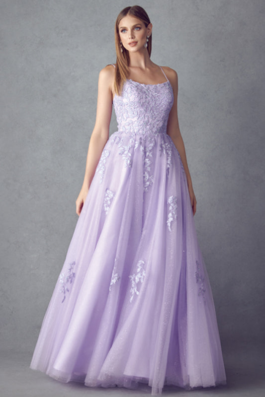 Floral Corset Tulle Prom Ball Gown